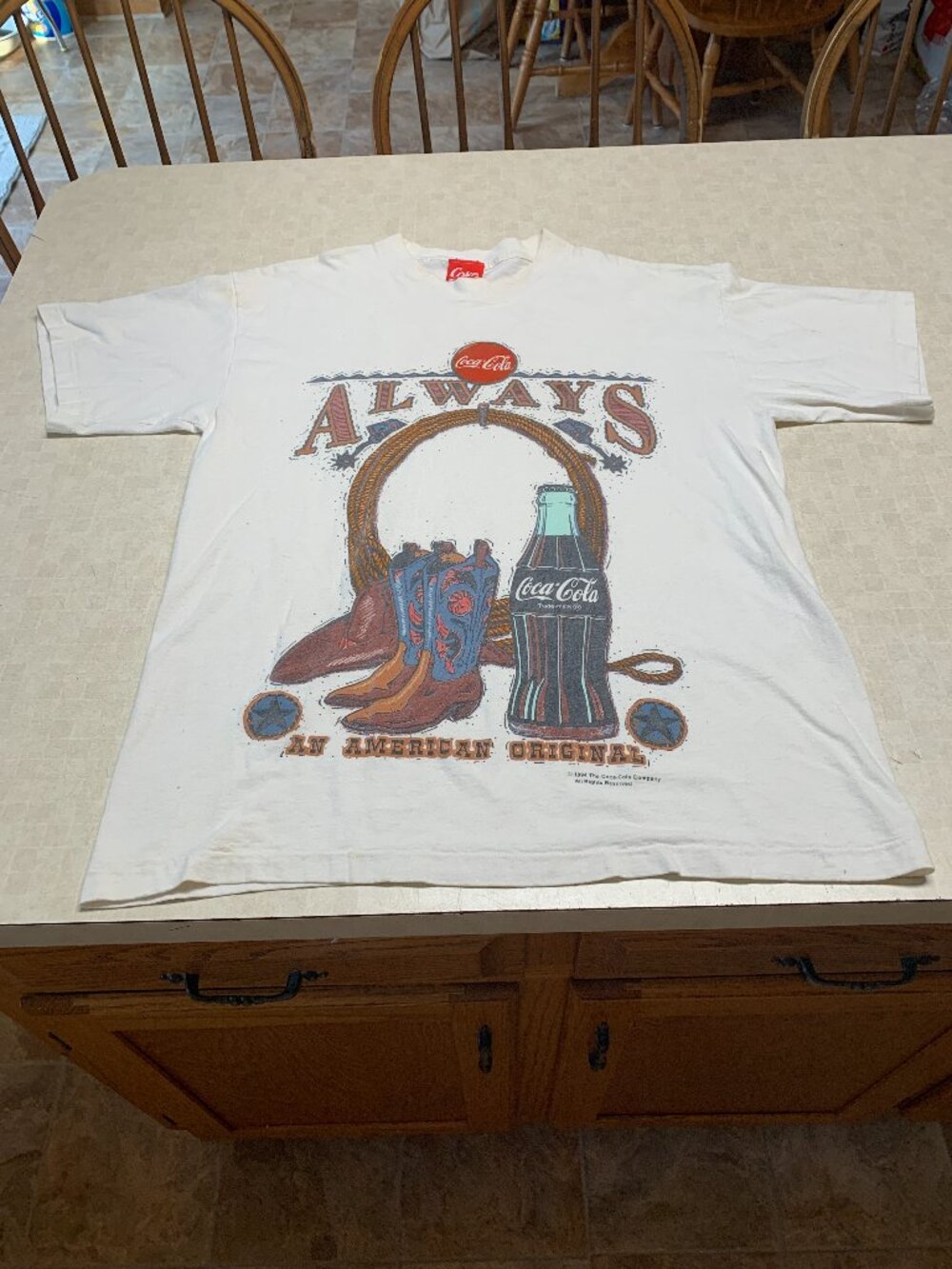 Vintage 1994 Coca-Cola Cowboy T-shirt Made USA Sz M